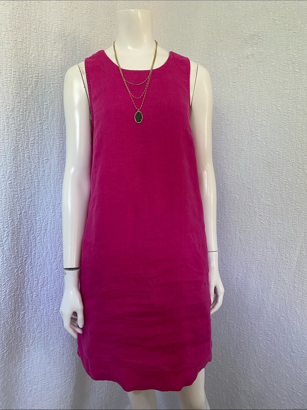 J. Crew Fuchsia Sleeveless Shift  Sheath Linen Dress